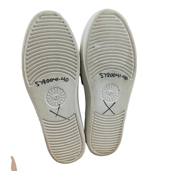 Ugg Lynus Chestnut Suede Sheepskin Fold Over Low Boots Size 7 Ankle Shearling - Picture 8 of 11